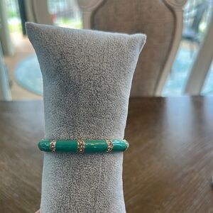 Turquoise and Gold Bangle Bracelet